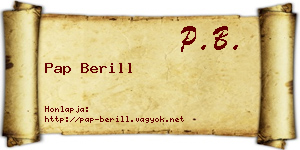 Pap Berill névjegykártya